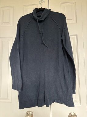 Joe Fresh Navy Turtleneck Drawstring Sweater